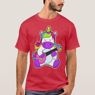 Unicorn as Musician with Guitar T-Shirt