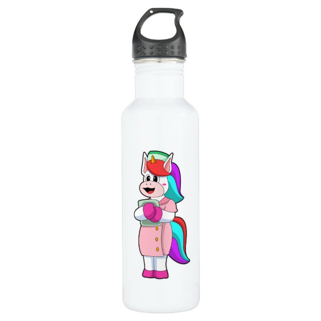 Unicorn as Nurse 710 Ml Water Bottle (Front)