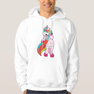 Unicorn as Nurse at Vaccination & Syringe Hoodie