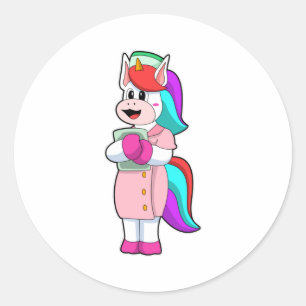 Unicorn as Nurse Classic Round Sticker