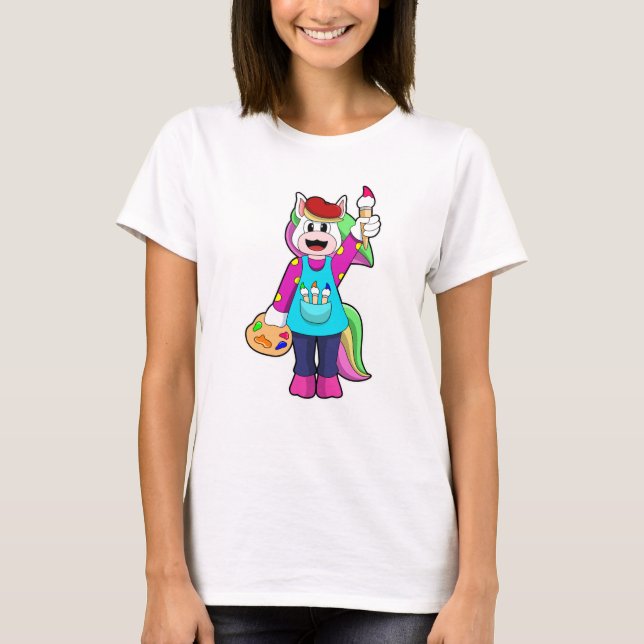 Unicorn as Painter T-Shirt (Front)