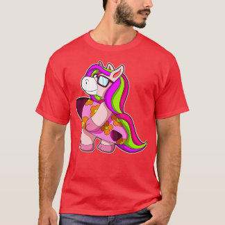 Unicorn as Surfer with Surfboard Sunglasses T-Shirt