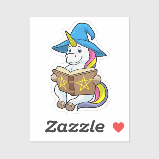 Unicorn as Wizard with Book & Hat (Sheet)