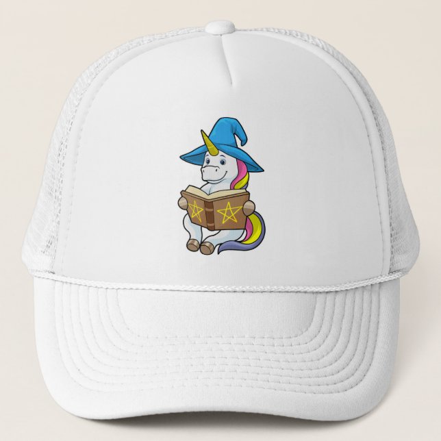 Unicorn as Wizard with Book & Hat (Front)