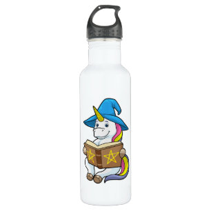 Unicorn as Wizard with Book & Hat 710 Ml Water Bottle