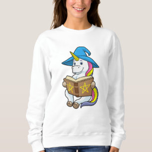 Unicorn as Wizard with Book & Hat Sweatshirt