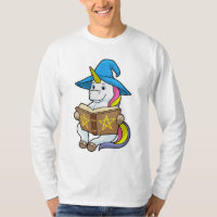 Unicorn as Wizard with Book & Hat