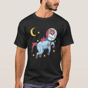 Unicorn Astronaut in Outer Space Planet Cute STEM T-Shirt