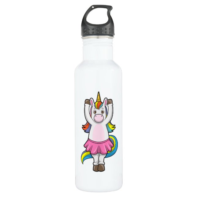 Unicorn at Ballet Dance with Skirt 710 Ml Water Bottle (Front)