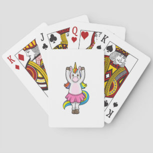 Unicorn at Ballet Dance with Skirt Playing Cards