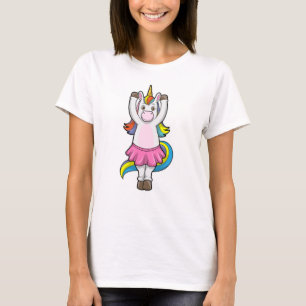 Unicorn at Ballet Dance with Skirt T-Shirt