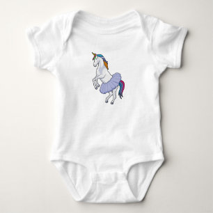 Unicorn at Ballet with Skirt Baby Bodysuit