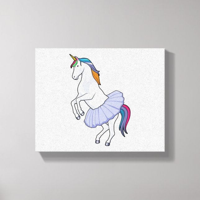 Unicorn at Ballet with Skirt Canvas Print (Front)