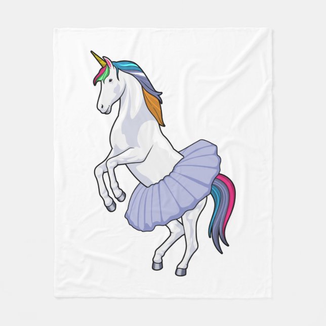 Unicorn at Ballet with Skirt Fleece Blanket (Front)