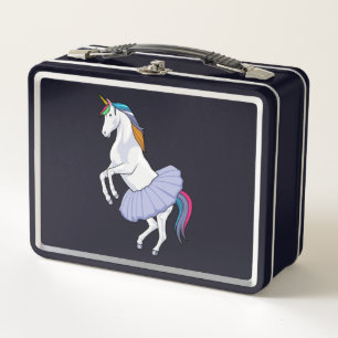 Unicorn at Ballet with Skirt Metal Lunch Box