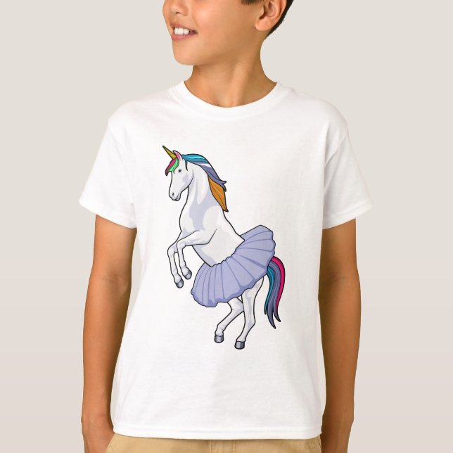 Unicorn at Ballet with Skirt T-Shirt (Front)