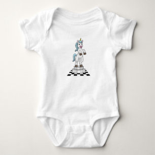 Unicorn at Chess as Chess piece Knight Baby Bodysuit