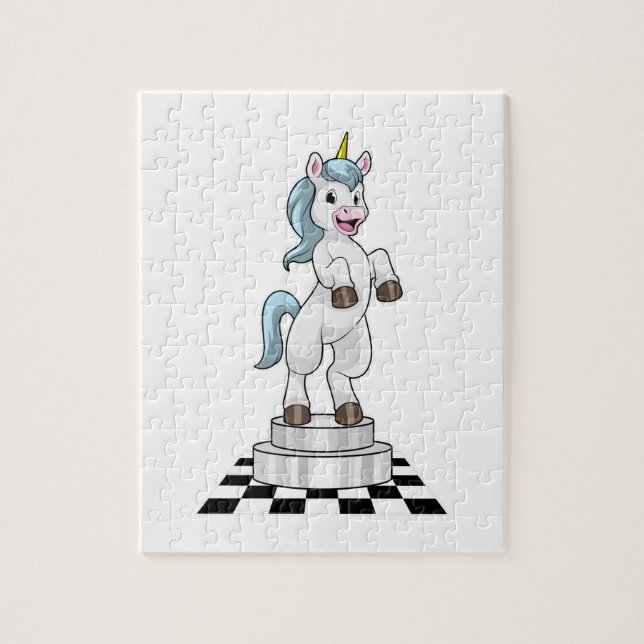 Unicorn at Chess as Chess piece Knight Jigsaw Puzzle (Vertical)