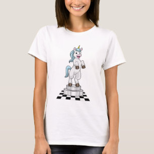 Unicorn at Chess as Chess piece Knight T-Shirt