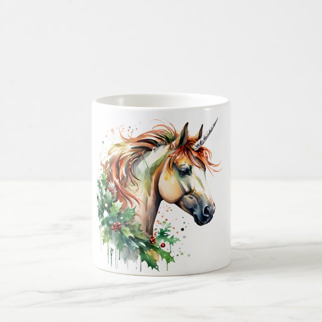 Unicorn at Christmas Coffee Mug (Center)