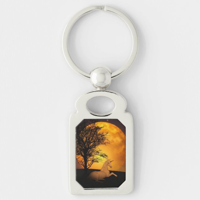 Unicorn at Dusk Key Ring (Front)