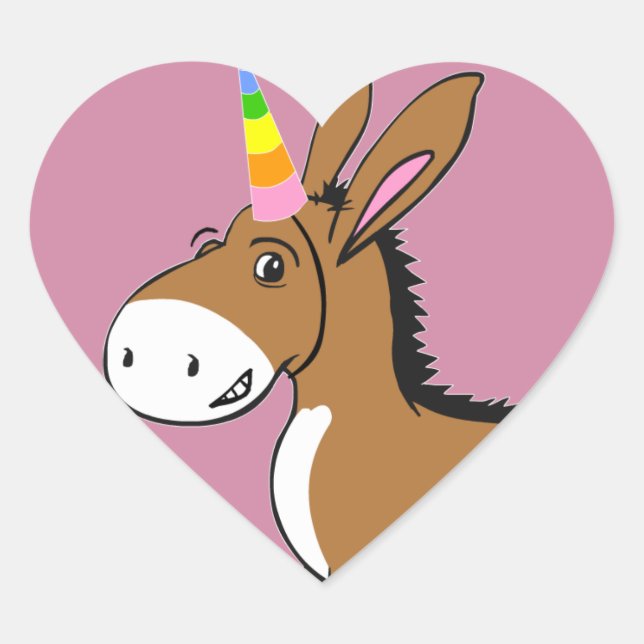 Unicorn at Heart Heart Sticker (Front)