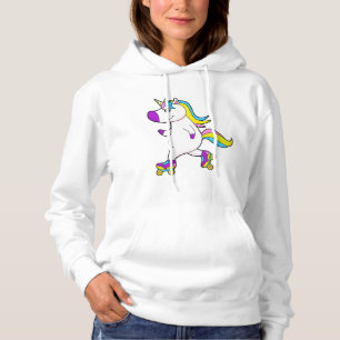 Unicorn at Inline skating with Roller skates Hoodie