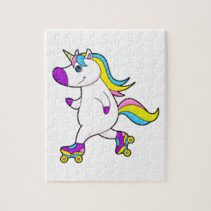 Unicorn at Inline skating with Roller skates Jigsaw Puzzle