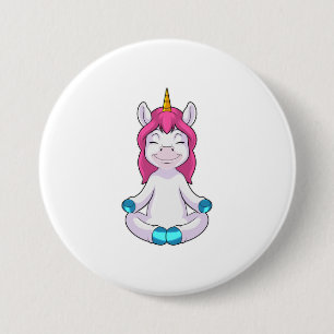Unicorn at Meditate in Sitting 7.5 Cm Round Badge