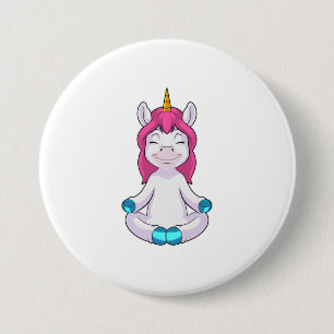 Unicorn at Meditate in Sitting 7.5 Cm Round Badge