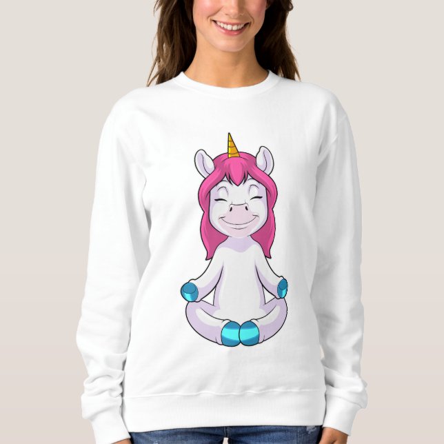 Unicorn at Meditate in Sitting Sweatshirt (Front)