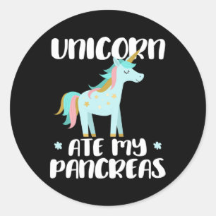 Unicorn Ate My Pancreas - Cute Diabetic Unicorn Wa Classic Round Sticker