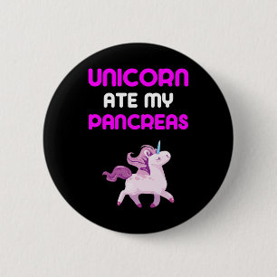 Unicorn Ate My Pancreas Fun Diabetes Girls Kids Bo 6 Cm Round Badge