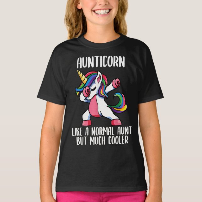 unicorn aunt girl birthday party apparel T-Shirt (Front)