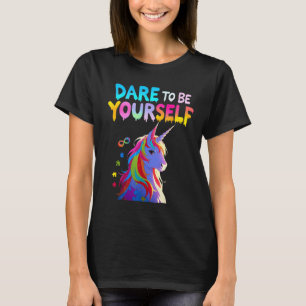 Unicorn Autism Awareness Acceptance Autistic Girl T-Shirt