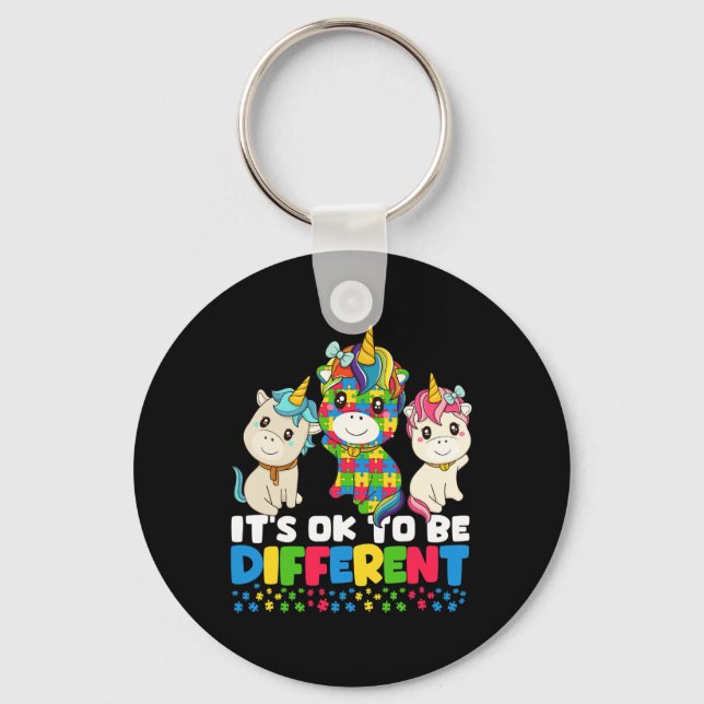 Unicorn Autism Awareness  Key Ring (Front)