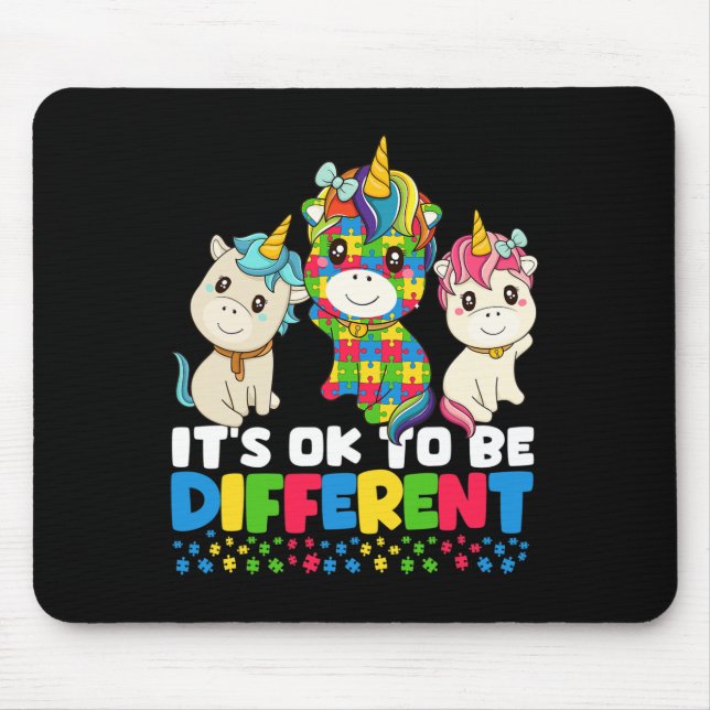 Unicorn Autism Awareness  Mouse Mat (Front)