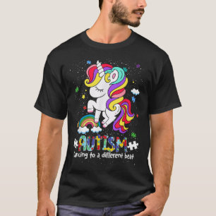Unicorn Autism Dancing To be A Different Beat Girl T-Shirt