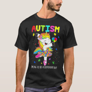 Unicorn Autism Puzzle Heart Dancing To Be A Differ T-Shirt