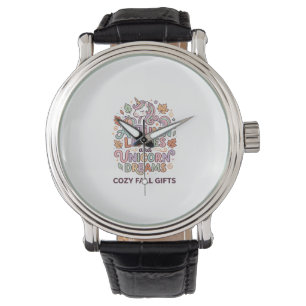Unicorn Autumn Leaves and Unicorn Dreams Bold Typo Watch