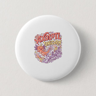Unicorn Axolotl Unicorn Splash Whimsical White Bac 6 Cm Round Badge