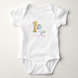 Unicorn Baby Girl Bodysuit One Piece 1st Birthday