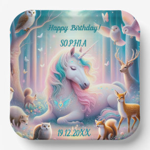  Unicorn, Baby/ Kids, Birthday  Custom Name/ DOB Paper Plate