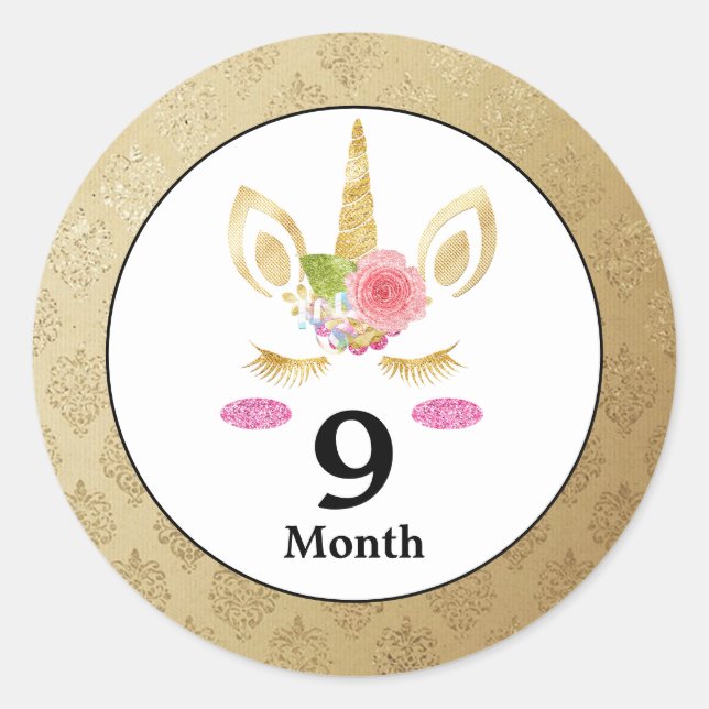 Unicorn Baby Month Stickers (Front)