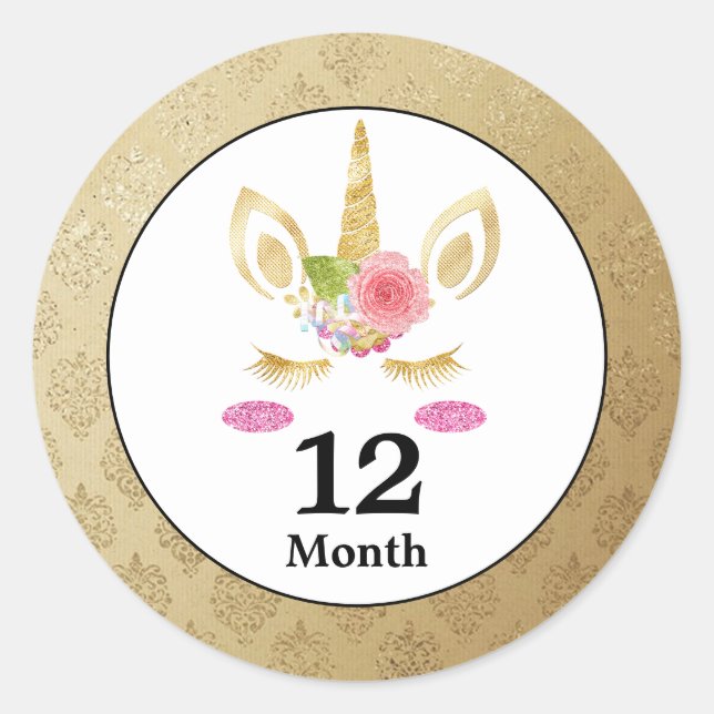 Unicorn Baby Month Stickers (Front)