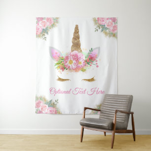 Unicorn Baby Shower Backdrop Tapestry