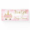 Unicorn Baby Shower Banner Pink and Gold Bokeh
