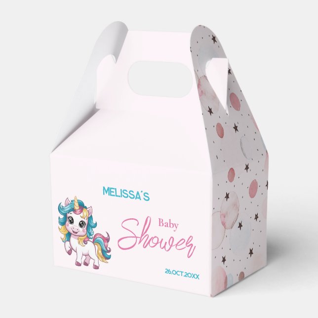 Unicorn Baby Shower Favour Box (Front Side)