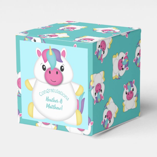 Unicorn Baby Shower Favour Box (Front Side)