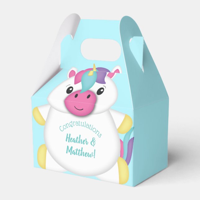 Unicorn Baby Shower Favour Box (Front Side)